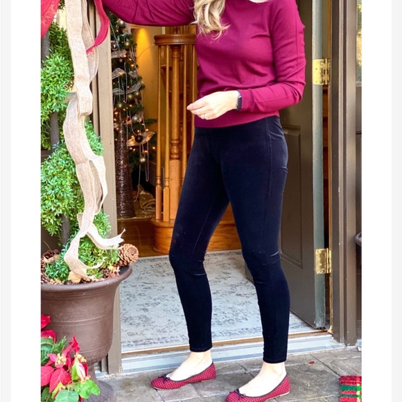 J.Crew stretch velvet leggings in navy - Picture 4 of 5